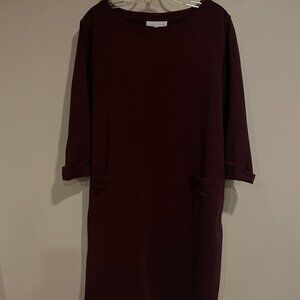 J Jill Burgundy Shift Dress